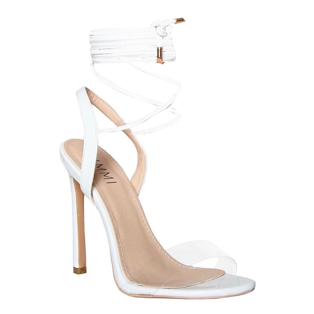 Simmi Shoes Clear Lace Up Heels